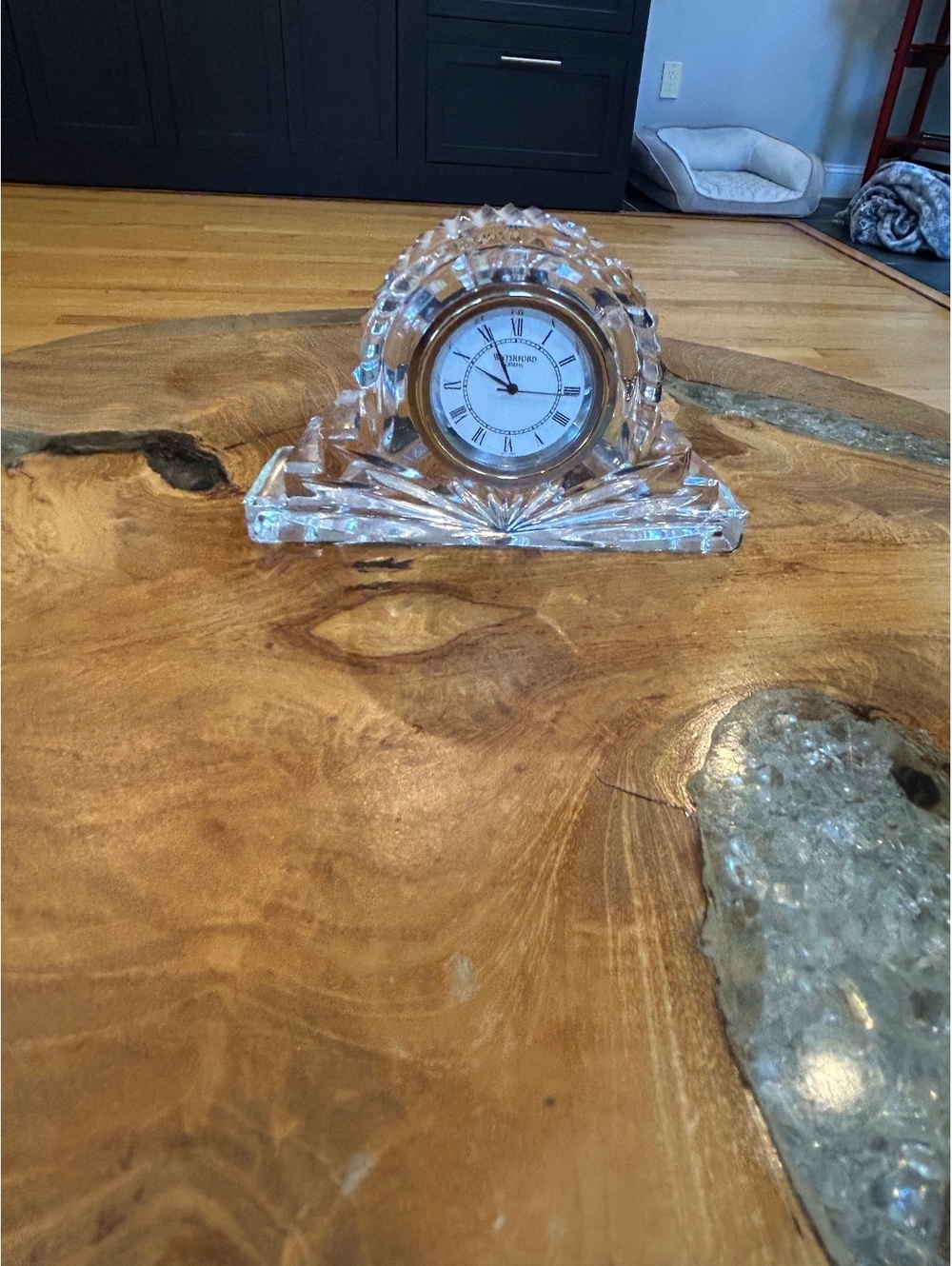 Waterford Crystal Silver Gray Wall Clock Elegant Design